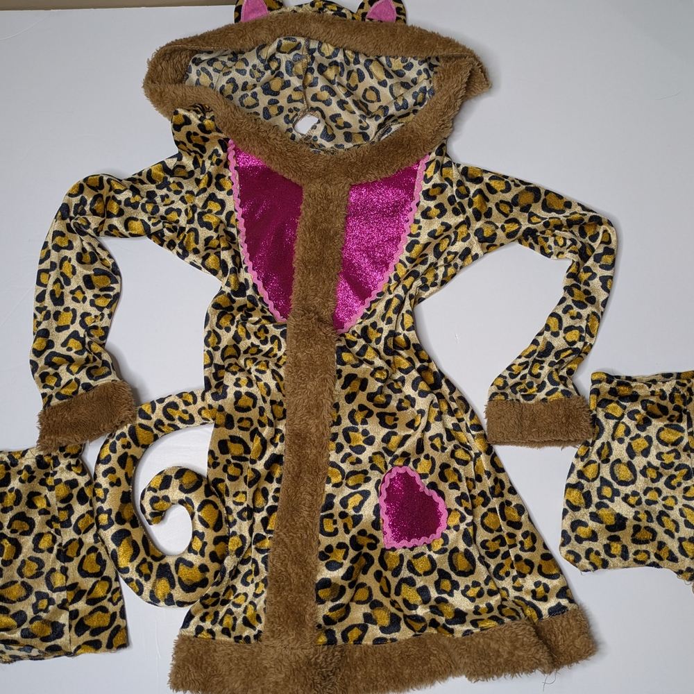 Cheetah Kids Costume with Pink Accents Size 8-10